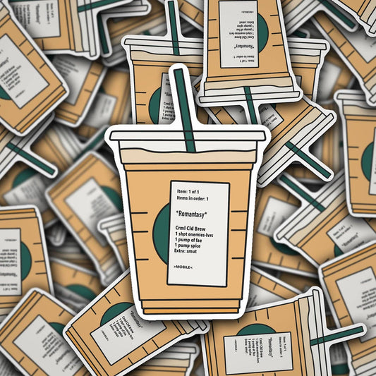 Romantasy Coffee Order | Waterproof Vinyl Sticker