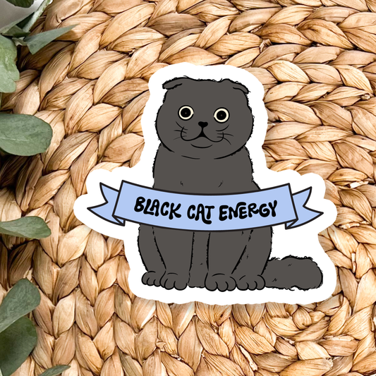 Black Cat Energy | Waterproof Vinyl Sticker