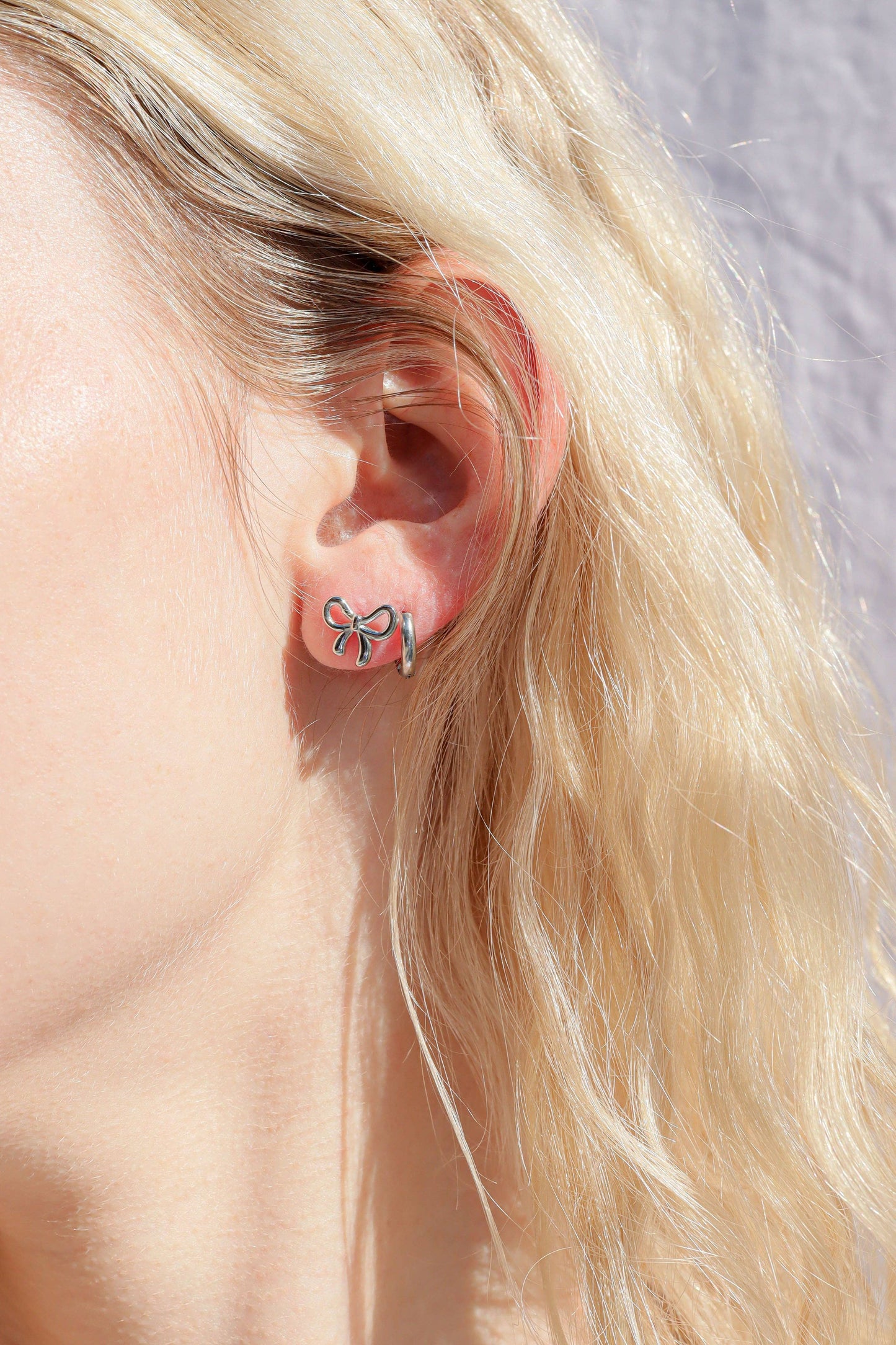 18K Gold PVD Bow Stud Earrings