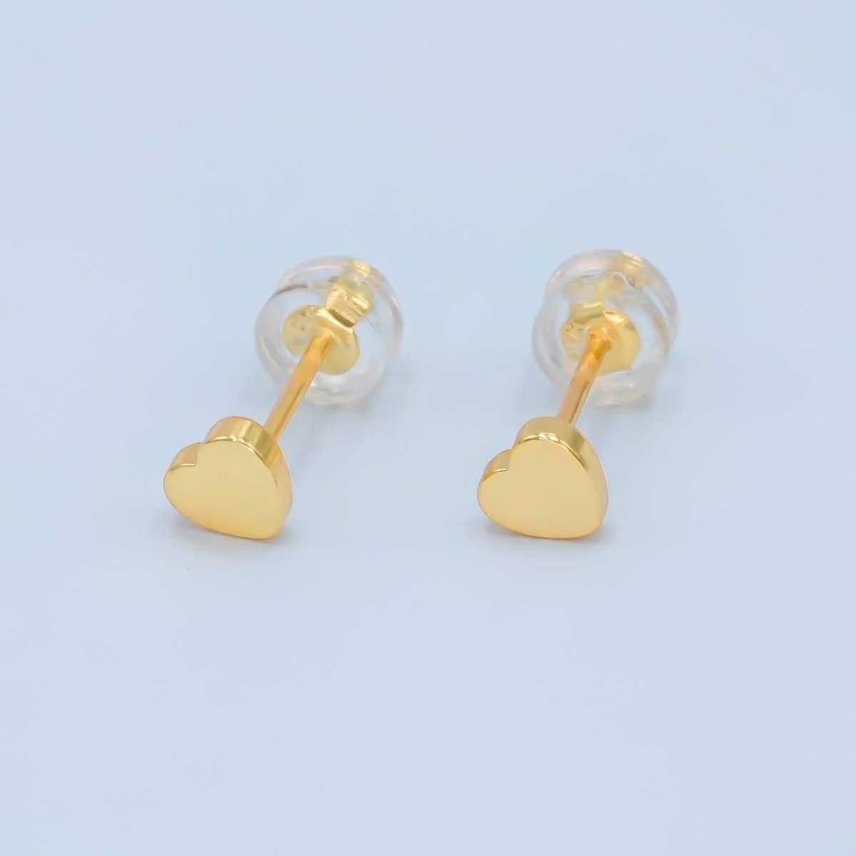 16K Gold Filled Dainty Heart Stud Earrings