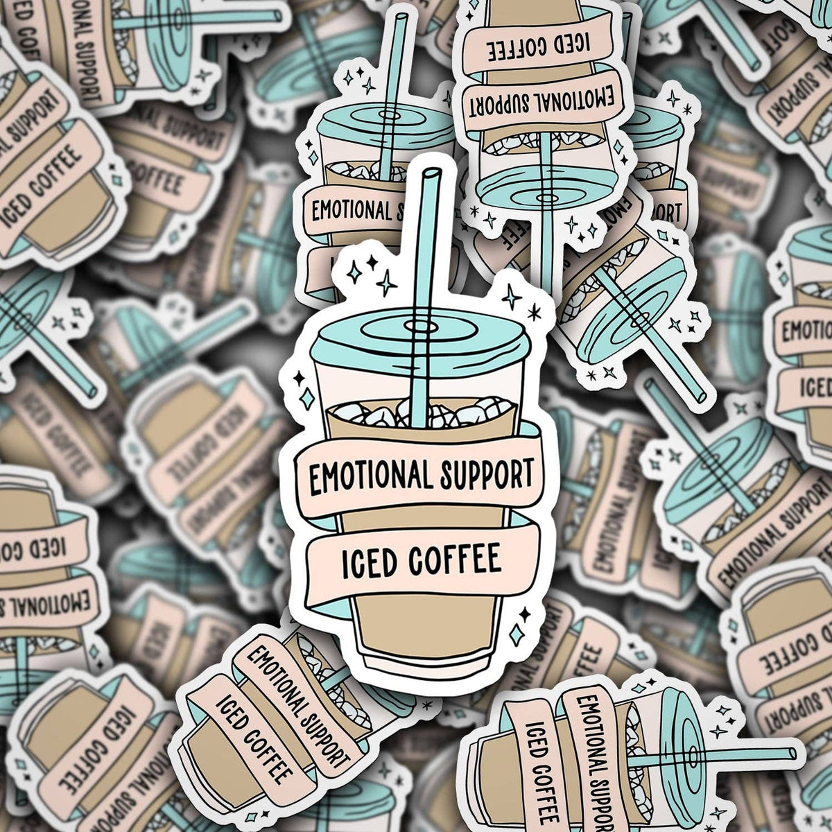 Emotional Support Iced Coffee | Waterproof Vinyl Sticker