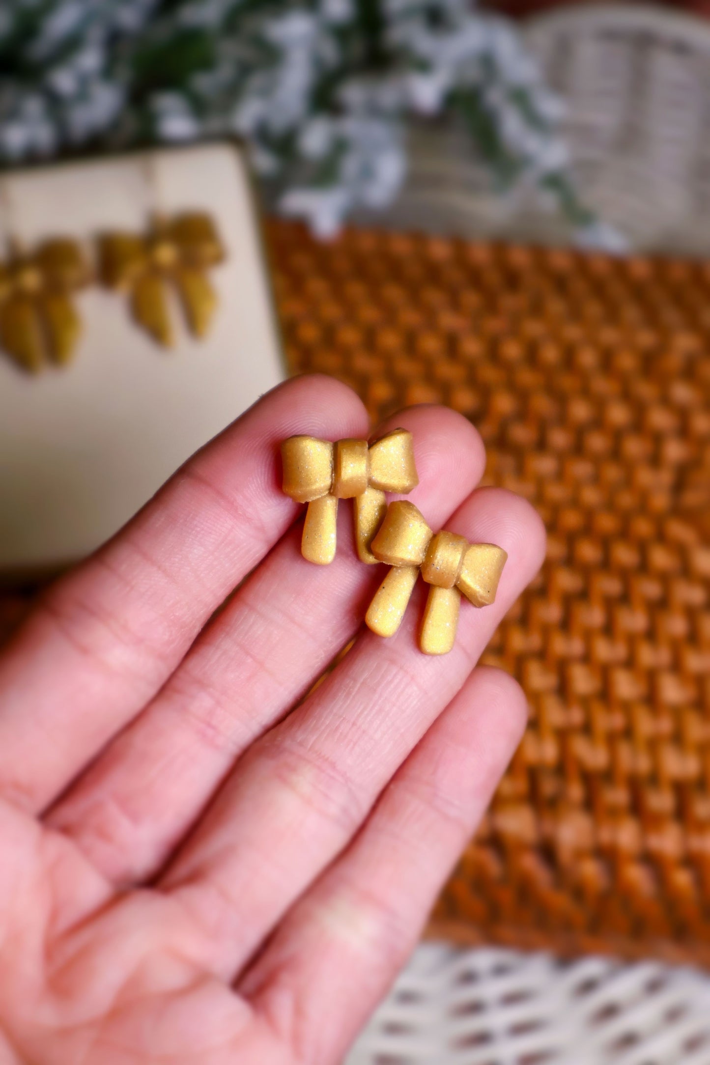 Mini Clara | 3D Bow Stud Earrings (Holiday Edition)