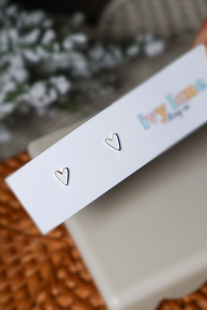 18K Gold PVD White Heart Stud Earrings