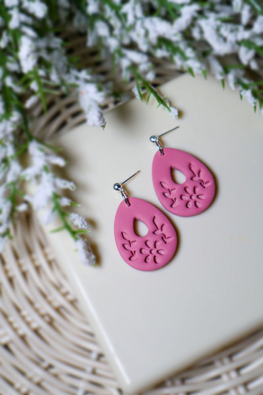 Florence | Embossed Floral Teardrop Earrings