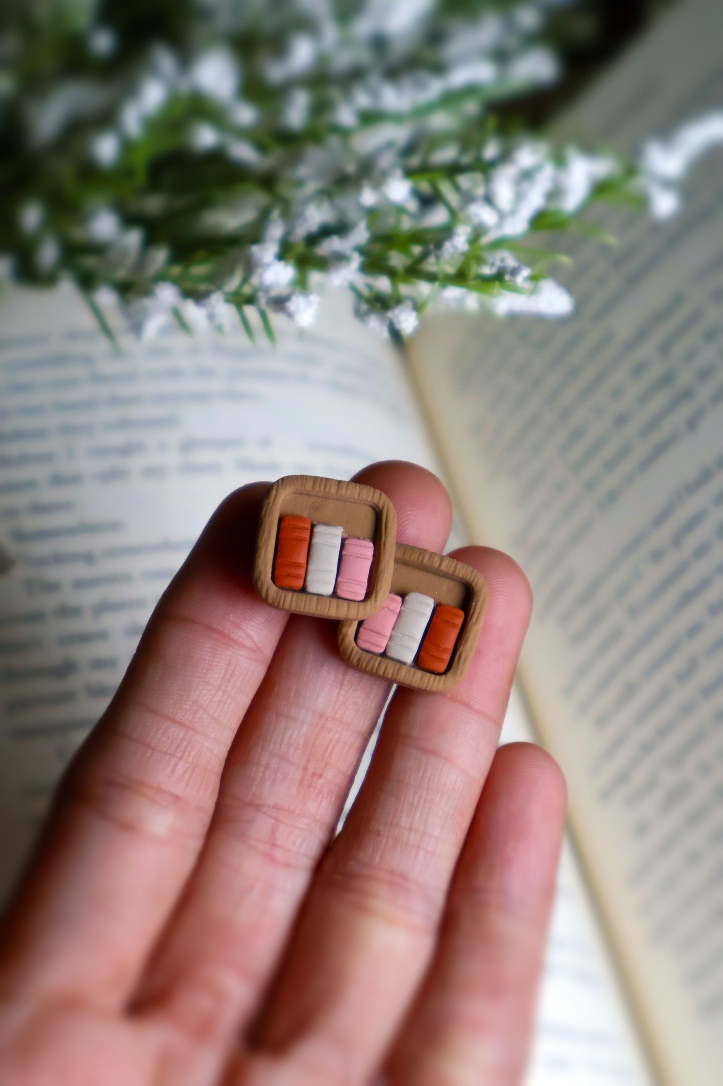 Bookshelf Stud Earrings