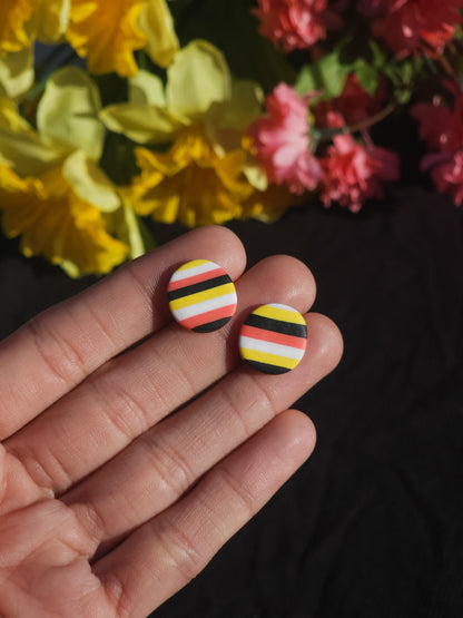 Neon Stripe Stud Earrings