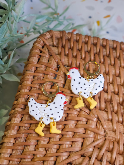 Speckled Chicken Earrings