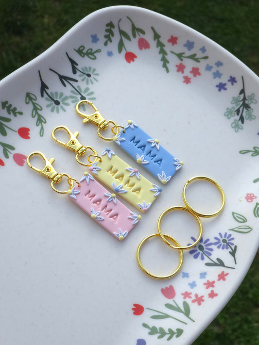 Floral "Mama" Keychain