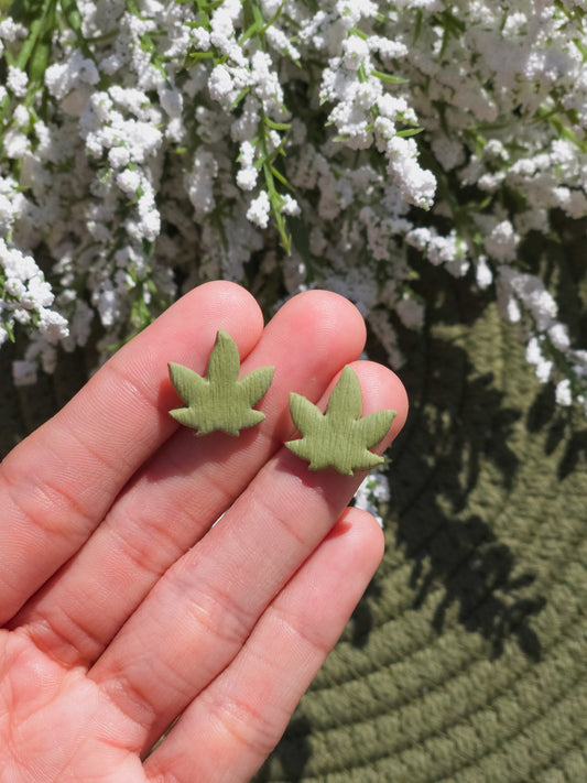 Cannabis Leaf - Stud Earrings