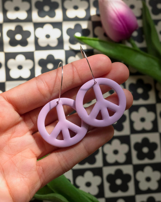 Peace Sign Hoops