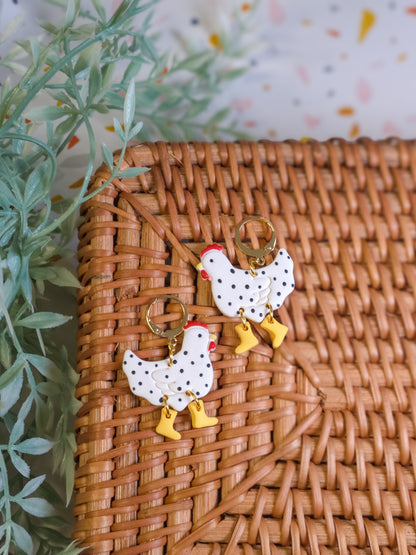 Speckled Chicken Earrings