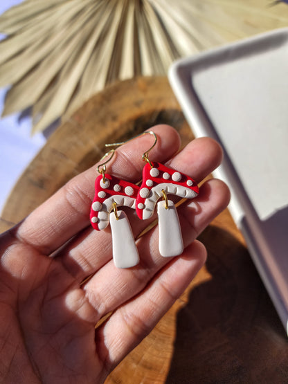 Spotted Mushroom Earrings