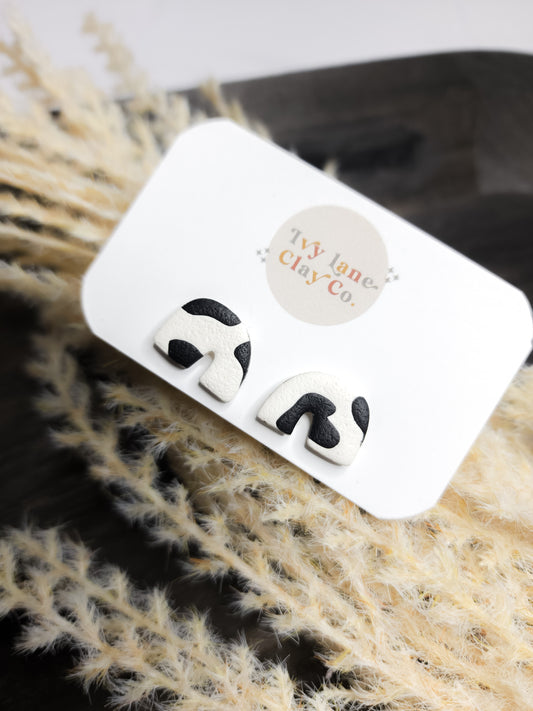 Cow Print Arches - Stud Earrings